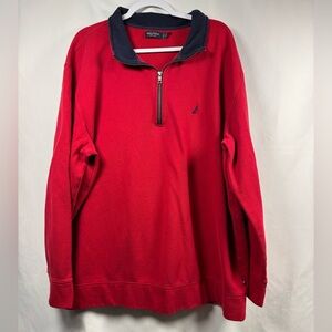 Nautica Men's Vintage Half-Zip Sweater Red 3XLT